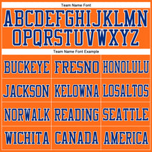 Load image into Gallery viewer, Custom Orange Royal-White Mesh Authentic Football Jersey