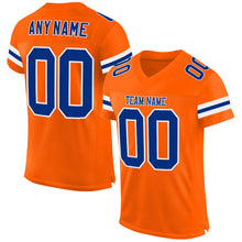 Load image into Gallery viewer, Custom Orange Royal-White Mesh Authentic Football Jersey
