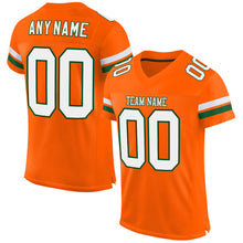 Load image into Gallery viewer, Custom Orange White-Green Mesh Authentic Football Jersey
