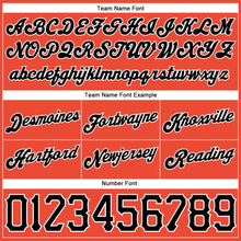 Load image into Gallery viewer, Custom Orange Black Pinstripe Black-White Authentic Basketball Shorts