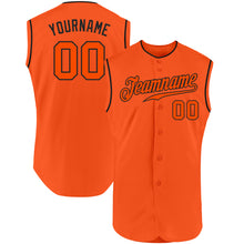 Load image into Gallery viewer, Custom Orange Orange-Black Authentic Sleeveless Baseball Jersey