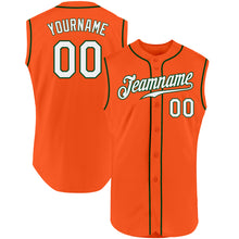 Load image into Gallery viewer, Custom Orange White-Green Authentic Sleeveless Baseball Jersey
