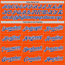 Load image into Gallery viewer, Custom Orange White Pinstripe Royal-White Authentic Baseball Jersey