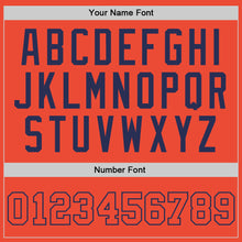 Load image into Gallery viewer, Custom Orange Orange-Navy Authentic Throwback Basketball Jersey