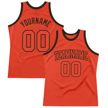Load image into Gallery viewer, Custom Orange Orange-Brown Authentic Throwback Basketball Jersey