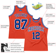 Load image into Gallery viewer, Custom Orange Royal-White Authentic Throwback Basketball Jersey