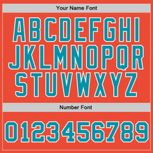 Load image into Gallery viewer, Custom Orange Teal-White Authentic Throwback Basketball Jersey