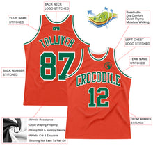 Load image into Gallery viewer, Custom Orange Kelly Green-White Authentic Throwback Basketball Jersey