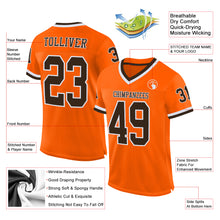 Load image into Gallery viewer, Custom Orange Brown-White Mesh Authentic Throwback Football Jersey