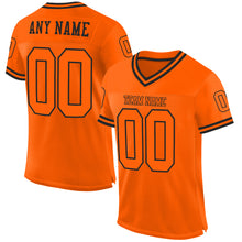 Load image into Gallery viewer, Custom Orange Orange-Black Mesh Authentic Throwback Football Jersey