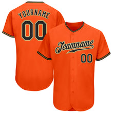 Load image into Gallery viewer, Custom Orange Black-Old Gold Authentic Baseball Jersey