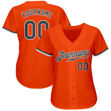Load image into Gallery viewer, Custom Orange Steel Gray-White Authentic Baseball Jersey