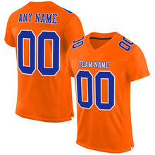 Load image into Gallery viewer, Custom Orange Royal-White Mesh Authentic Football Jersey