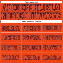 Load image into Gallery viewer, Custom Orange Orange-Navy Stitched Cuffed Knit Hat