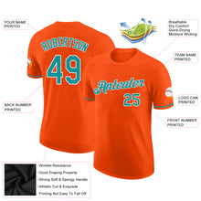 Load image into Gallery viewer, Custom Orange Teal-White Performance T-Shirt