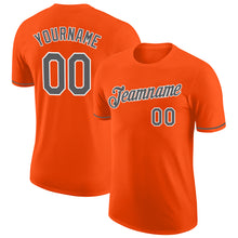Load image into Gallery viewer, Custom Orange Steel Gray-White Performance T-Shirt