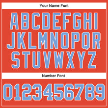 Load image into Gallery viewer, Custom Orange Light Blue-White Authentic Throwback Basketball Jersey