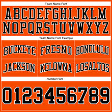 Load image into Gallery viewer, Custom Orange Black-White Authentic Throwback Basketball Shorts