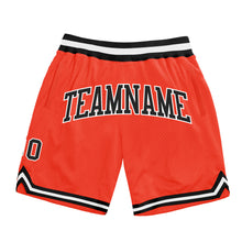 Load image into Gallery viewer, Custom Orange Black-White Authentic Throwback Basketball Shorts