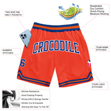 Load image into Gallery viewer, Custom Orange Royal-White Authentic Throwback Basketball Shorts