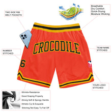Load image into Gallery viewer, Custom Orange Black-Gold Authentic Throwback Basketball Shorts