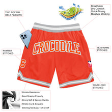 Load image into Gallery viewer, Custom Orange Orange-Gray Authentic Throwback Basketball Shorts