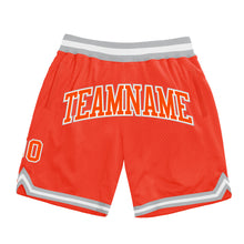 Load image into Gallery viewer, Custom Orange Orange-Gray Authentic Throwback Basketball Shorts