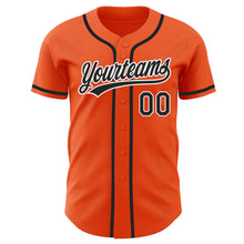 Load image into Gallery viewer, Custom Orange Black-White Authentic Baseball Jersey