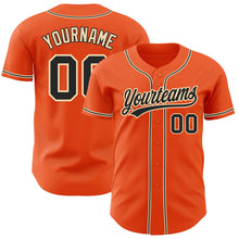 Load image into Gallery viewer, Custom Orange Black-City Cream Authentic Baseball Jersey