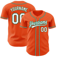 Load image into Gallery viewer, Custom Orange White-Kelly Green Authentic Baseball Jersey