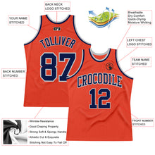 Load image into Gallery viewer, Custom Orange Navy-Gray Authentic Throwback Basketball Jersey