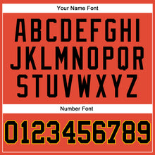 Load image into Gallery viewer, Custom Orange White Pinstripe Black-Gold Authentic Basketball Jersey