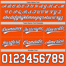 Load image into Gallery viewer, Custom Orange White-Navy Authentic Throwback Basketball Shorts