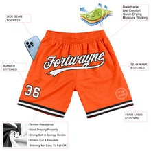 Load image into Gallery viewer, Custom Orange White-Black Authentic Throwback Basketball Shorts