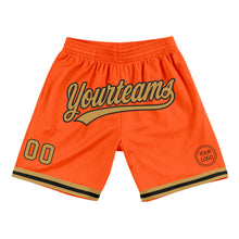 Load image into Gallery viewer, Custom Orange Old Gold-Black Authentic Throwback Basketball Shorts