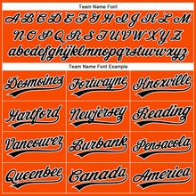 Load image into Gallery viewer, Custom Orange White Pinstripe Black Authentic Baseball Jersey