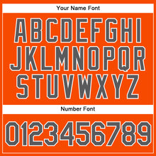 Load image into Gallery viewer, Custom Orange White Pinstripe Steel Gray Authentic Baseball Jersey