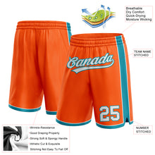 Load image into Gallery viewer, Custom Orange White-Teal Authentic Basketball Shorts