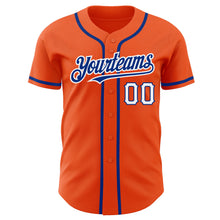 Load image into Gallery viewer, Custom Orange Royal-White Authentic Baseball Jersey