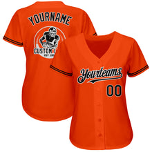 Load image into Gallery viewer, Custom Orange Black-White Authentic Baseball Jersey