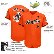 Load image into Gallery viewer, Custom Orange Black-White Authentic Baseball Jersey