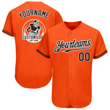 Load image into Gallery viewer, Custom Orange Black-White Authentic Baseball Jersey