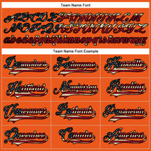 Load image into Gallery viewer, Custom Orange Vintage USA Flag Black-Cream Hockey Lace Neck Jersey