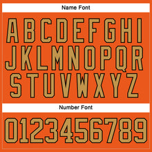 Load image into Gallery viewer, Custom Orange Old Gold-Black Hockey Lace Neck Jersey