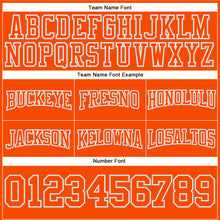 Load image into Gallery viewer, Custom Stitched Orange White-Gray Football Pullover Sweatshirt Hoodie