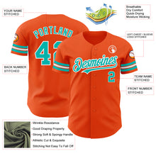 Load image into Gallery viewer, Custom Orange Aqua-White Authentic Baseball Jersey