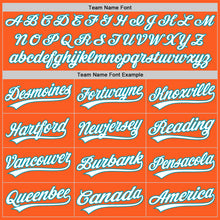 Load image into Gallery viewer, Custom Orange White-Teal Authentic Throwback Baseball Jersey