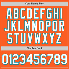 Load image into Gallery viewer, Custom Orange White-Teal Authentic Throwback Baseball Jersey