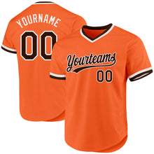 Load image into Gallery viewer, Custom Orange Brown-White Authentic Throwback Baseball Jersey