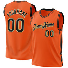 Load image into Gallery viewer, Custom Orange Black Cream-Old Gold Authentic Throwback Basketball Jersey